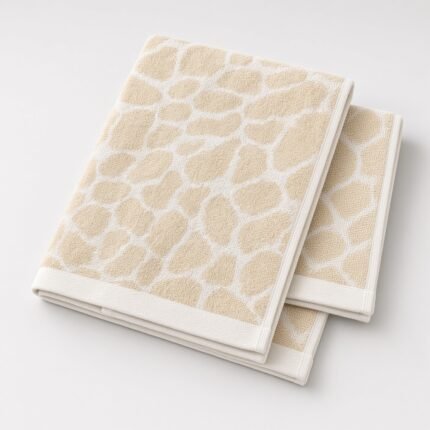 Pebble Jacquard Hand Towel (Beige & White)