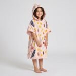 Pink Bloom Kids Hooded Poncho Towel