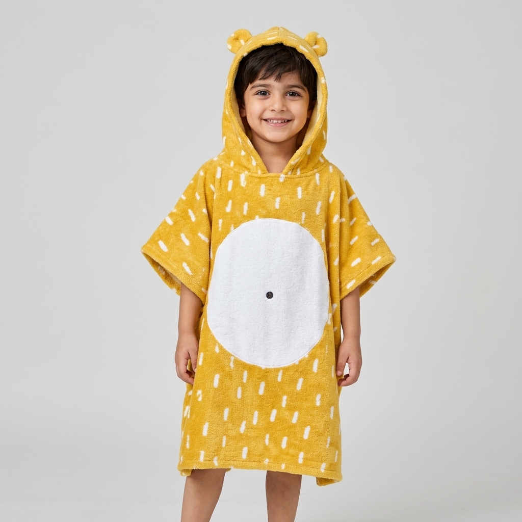 sunshine-yellow-kids-hooded-poncho-towel Sunshine Yellow Kids Hooded Poncho Towel